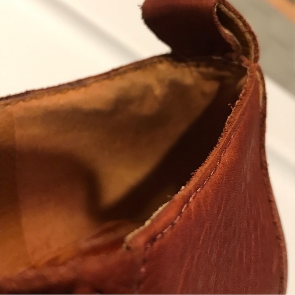 Lucky Brand Lenci Leather Slip On Block Heel Western Style Bootie Womens 8M - Picture 10 of 10